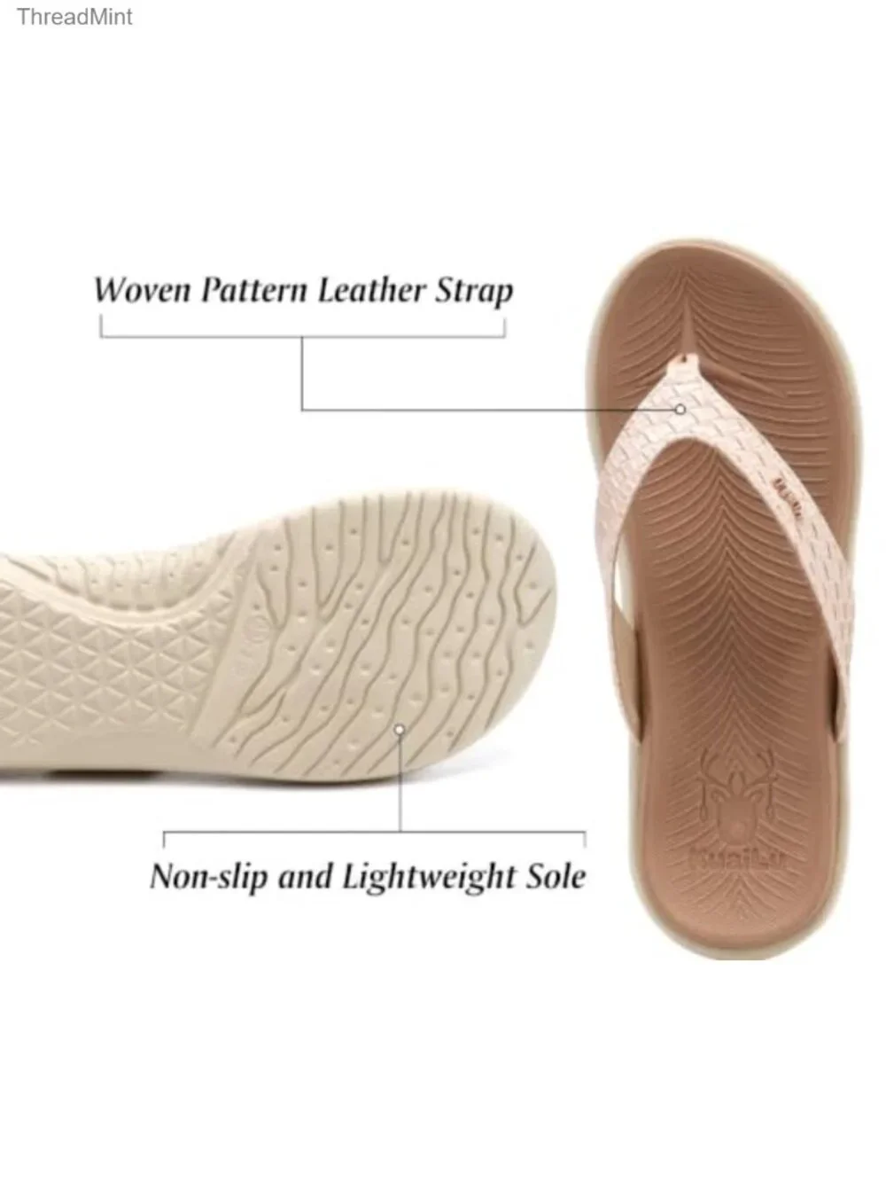 Womens Flip Flops Arch Support Yoga Mat Cushioned Thong Sandals